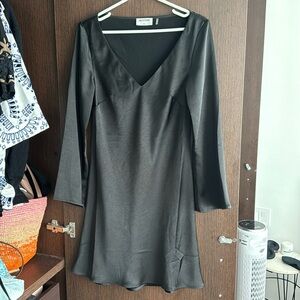 Short satin black dress
